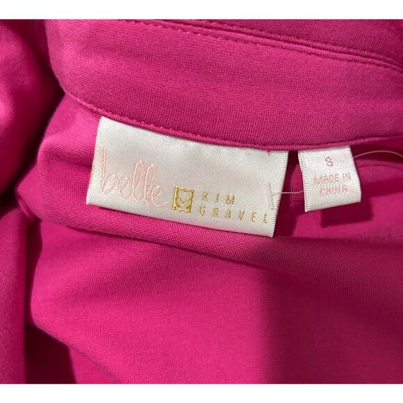 Belle by Kim Gravel Ponte Nautical Blazer Barbie Pink Size Small EUC - Picture 2 of 5